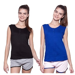 ap39pulse women39s sleeveless henleypack of 2