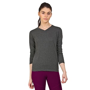 Appulse Womens Long Sleeve V Neck Tshirt
