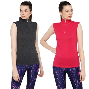 Appulse Womens Sleeveless 1 4 Zip Hineck
