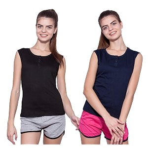 ap39pulse women39s sleeveless henleypack of 2