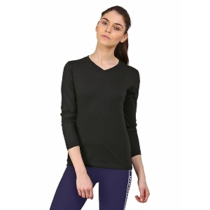 Appulse Womens Long Sleeve V Neck Tshirt