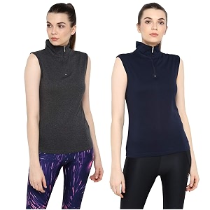 Appulse Womens Sleeveless 1 4 Zip Hineck