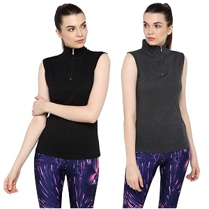 Appulse Womens Sleeveless 1 4 Zip Hineck
