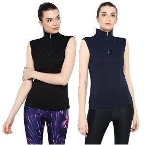 Appulse Womens Sleeveless 1 4 Zip Hineck