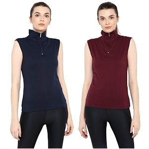 Appulse Womens Sleeveless 1 4 Zip Hineck