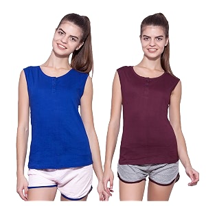 ap39pulse women39s sleeveless henleypack of 2