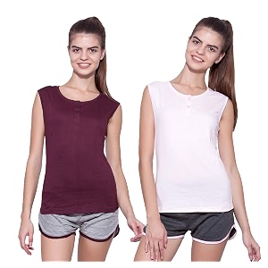 ap39pulse women39s sleeveless henleypack of 2