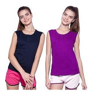 ap39pulse women39s sleeveless henleypack of 2