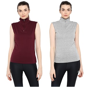 Appulse Womens Sleeveless 1 4 Zip Hineck