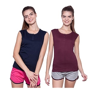 ap39pulse women39s sleeveless henleypack of 2