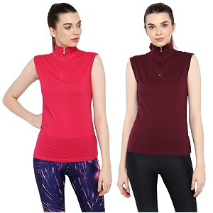 Appulse Womens Sleeveless 1 4 Zip Hineck