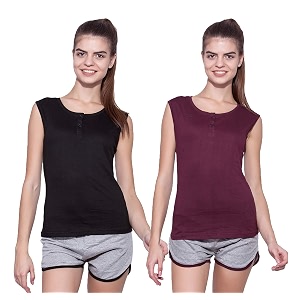 ap39pulse women39s sleeveless henleypack of 2