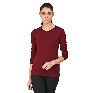 Appulse Womens Long Sleeve V Neck Tshirt