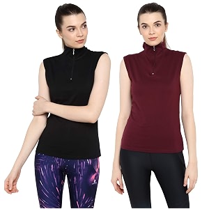 Appulse Womens Sleeveless 1 4 Zip Hineck