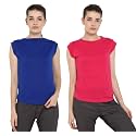 Ap'pulse Women's Cap Sleeve Tshirt(Pack of 2)