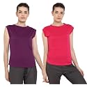 Ap'pulse Women's Cap Sleeve Tshirt(Pack of 2)