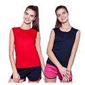 Ap'pulse Women's Sleeveless Henley(Pack of 2)