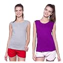Ap'pulse Women's Sleeveless Henley(Pack of 2)