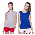 Ap'pulse Women's Sleeveless Henley(Pack of 2)