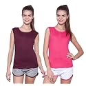 Ap'pulse Women's Sleeveless Henley(Pack of 2)