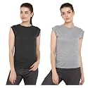 Ap'pulse Women's Cap Sleeve Tshirt(Pack of 2)