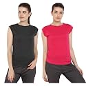 Ap'pulse Women's Cap Sleeve Tshirt(Pack of 2)