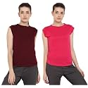 Ap'pulse Women's Cap Sleeve Tshirt(Pack of 2)
