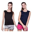 Ap'pulse Women's Sleeveless Henley(Pack of 2)
