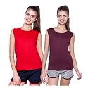 Ap'pulse Women's Sleeveless Henley(Pack of 2)