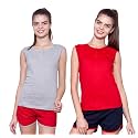Ap'pulse Women's Sleeveless Henley(Pack of 2)