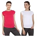 Ap'pulse Women's Cap Sleeve Tshirt(Pack of 2)