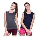 Ap'pulse Women's Sleeveless Henley(Pack of 2)