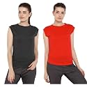 Ap'pulse Women's Cap Sleeve Tshirt(Pack of 2)