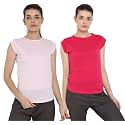 Ap'pulse Women's Cap Sleeve Tshirt(Pack of 2)