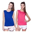 Ap'pulse Women's Sleeveless Henley(Pack of 2)
