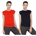 Ap'pulse Women's Cap Sleeve Tshirt(Pack of 2)