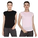 Ap'pulse Women's Cap Sleeve Tshirt(Pack of 2)