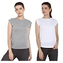 Ap'pulse Women's Cap Sleeve Tshirt(Pack of 2)