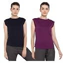 Ap'pulse Women's Cap Sleeve Tshirt(Pack of 2)