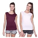 Ap'pulse Women's Sleeveless Henley(Pack of 2)