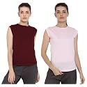 Ap'pulse Women's Cap Sleeve Tshirt(Pack of 2)
