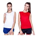 Ap'pulse Women's Sleeveless Henley(Pack of 2)