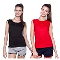 Ap'pulse Women's Sleeveless Henley(Pack of 2)