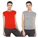 Ap'pulse Women's Cap Sleeve Tshirt(Pack of 2)