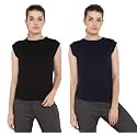 Ap'pulse Women's Cap Sleeve Tshirt(Pack of 2)