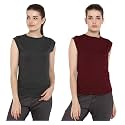 Ap'pulse Women's Cap Sleeve Tshirt(Pack of 2)