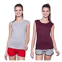 Ap'pulse Women's Sleeveless Henley(Pack of 2)
