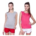 Ap'pulse Women's Sleeveless Henley(Pack of 2)
