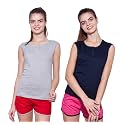 Ap'pulse Women's Sleeveless Henley(Pack of 2)
