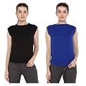Ap'pulse Women's Cap Sleeve Tshirt(Pack of 2)